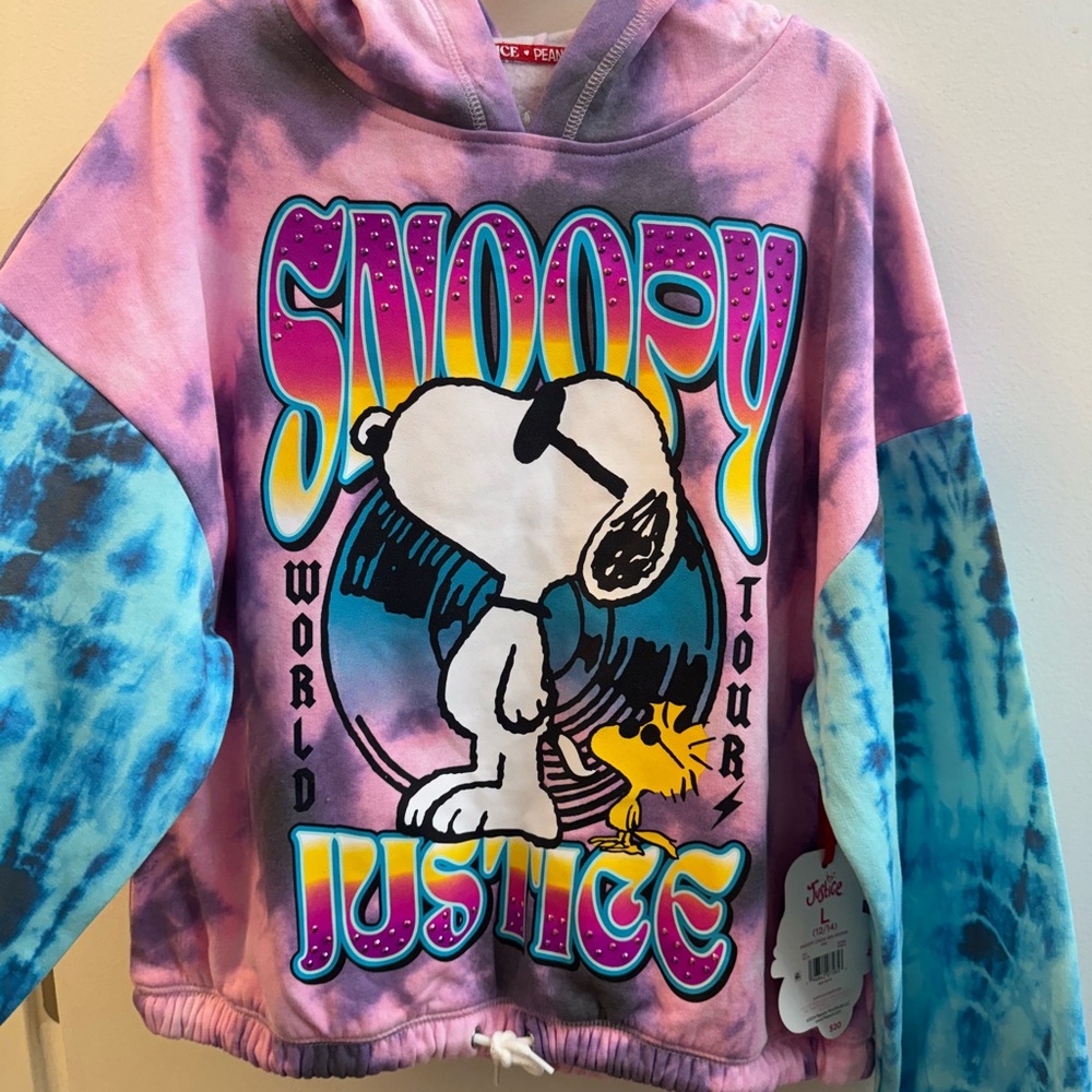Justice Pink and Blue Snoopy Hoodie - Picture 3 of 6